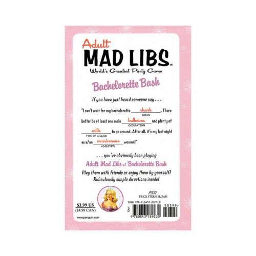 Bachelorette Bash Mad Libs - Fun Party Game