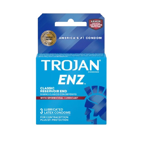 Trojan-Enz 3-Pack Condones con Lubricante Espermicida