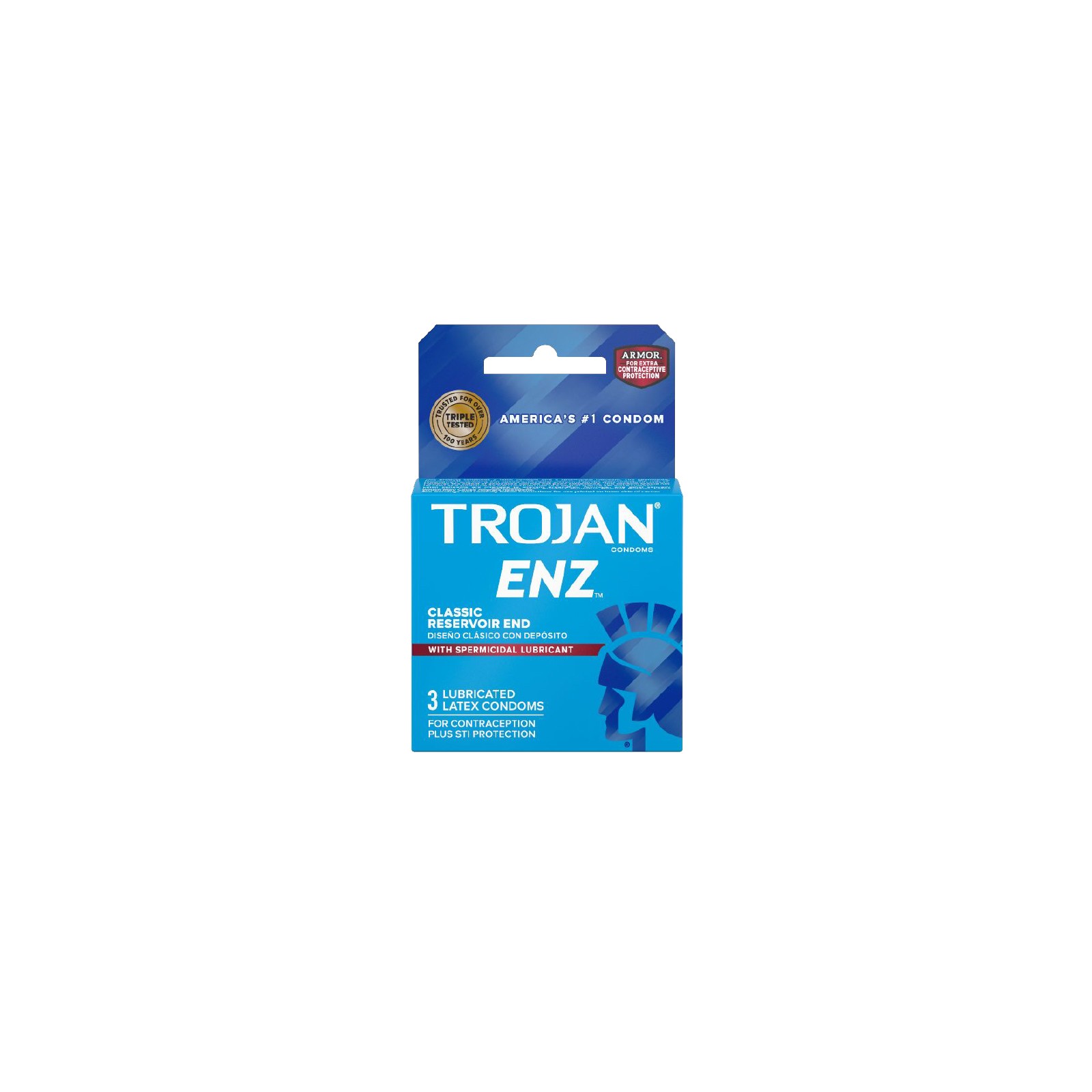 Trojan-Enz 3-Pack Condones con Lubricante Espermicida