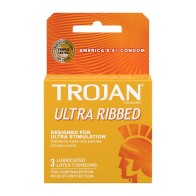 Trojan Ultra Ribbed Lubricated Condoms for Enhanced Intimacy