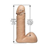 Vac-U-Lock 6 Inch Realistic Cock White