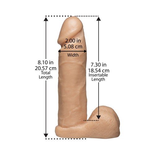 Vac-U-Lock 8 Inch Realistic Cock White