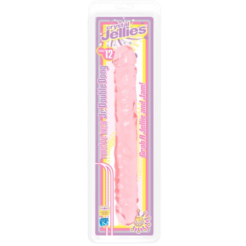 Crystal Jellies Double Dong Jr. Pink 12in