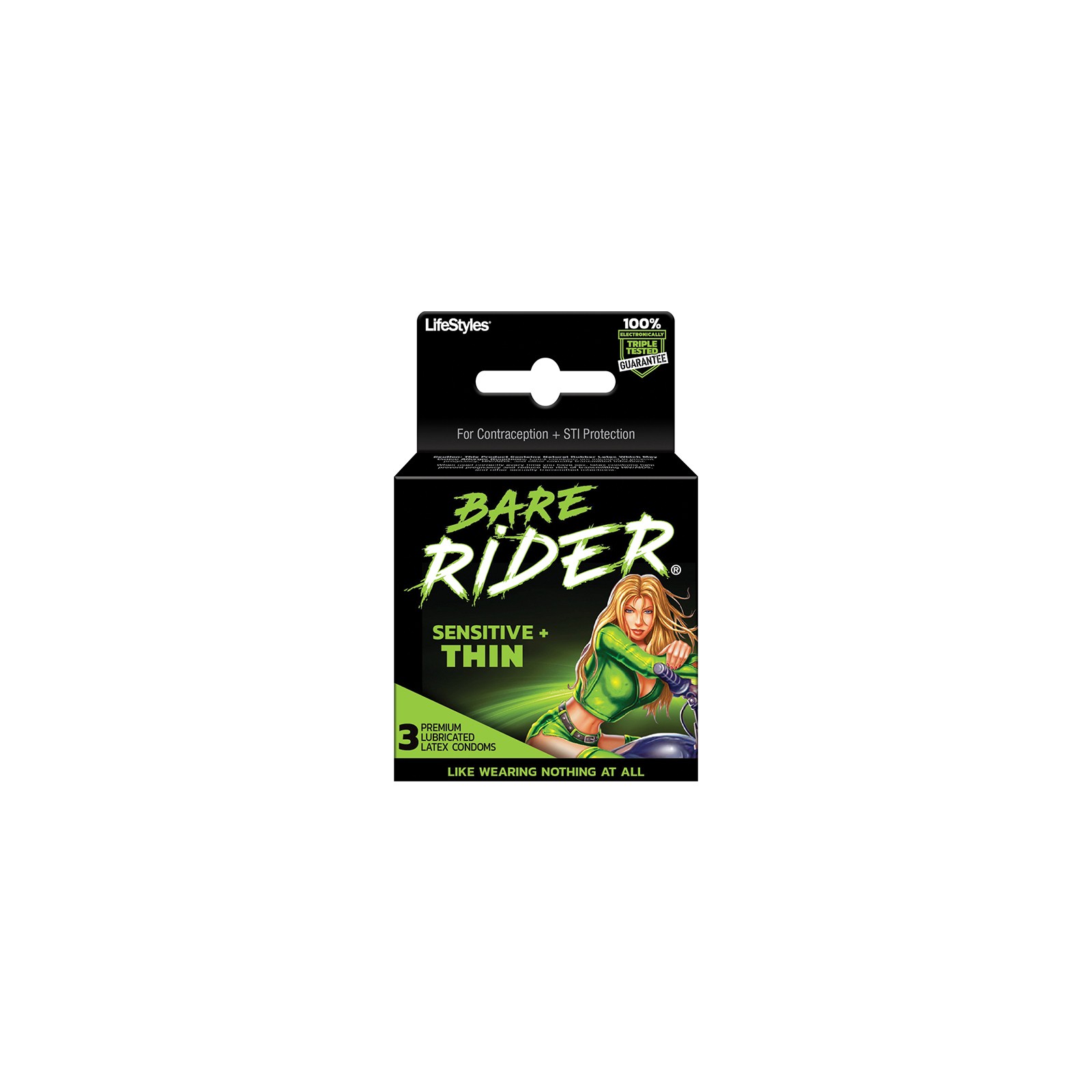 Condones LifeStyles Bare Rider Sensibles y Finos 3-pack - Sensación Mejorada