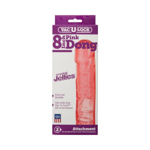 Vac-U-Lock Dong Rosa de 8 Pulgadas - Crystal Jellies