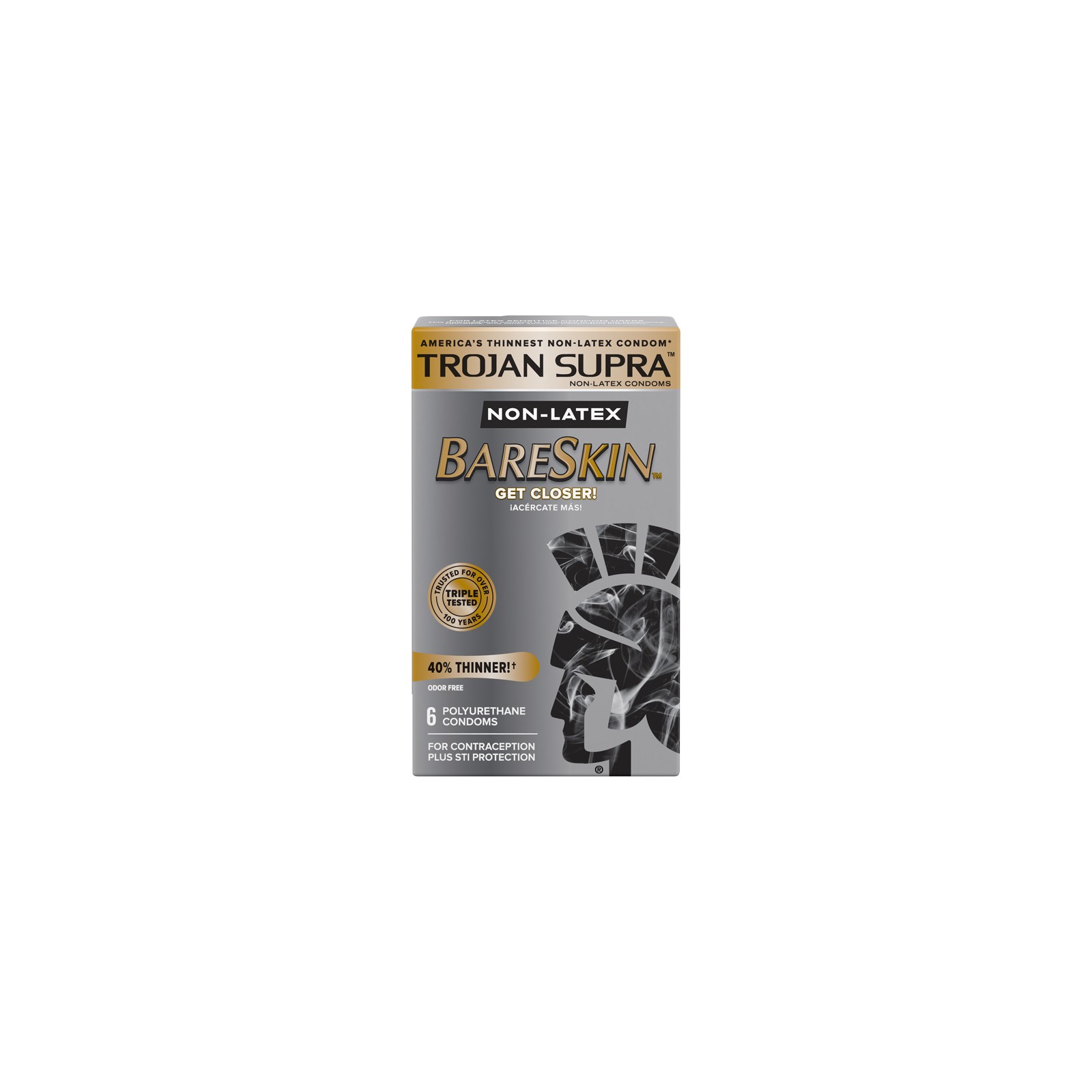 Trojan Supra Microsheer Polyurethane Condoms Pack of 6