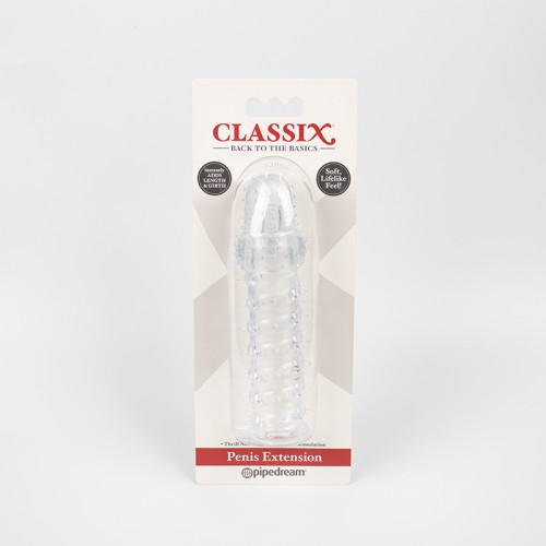 Clear Ribbed Penis Extension for Enhanced Pleasure