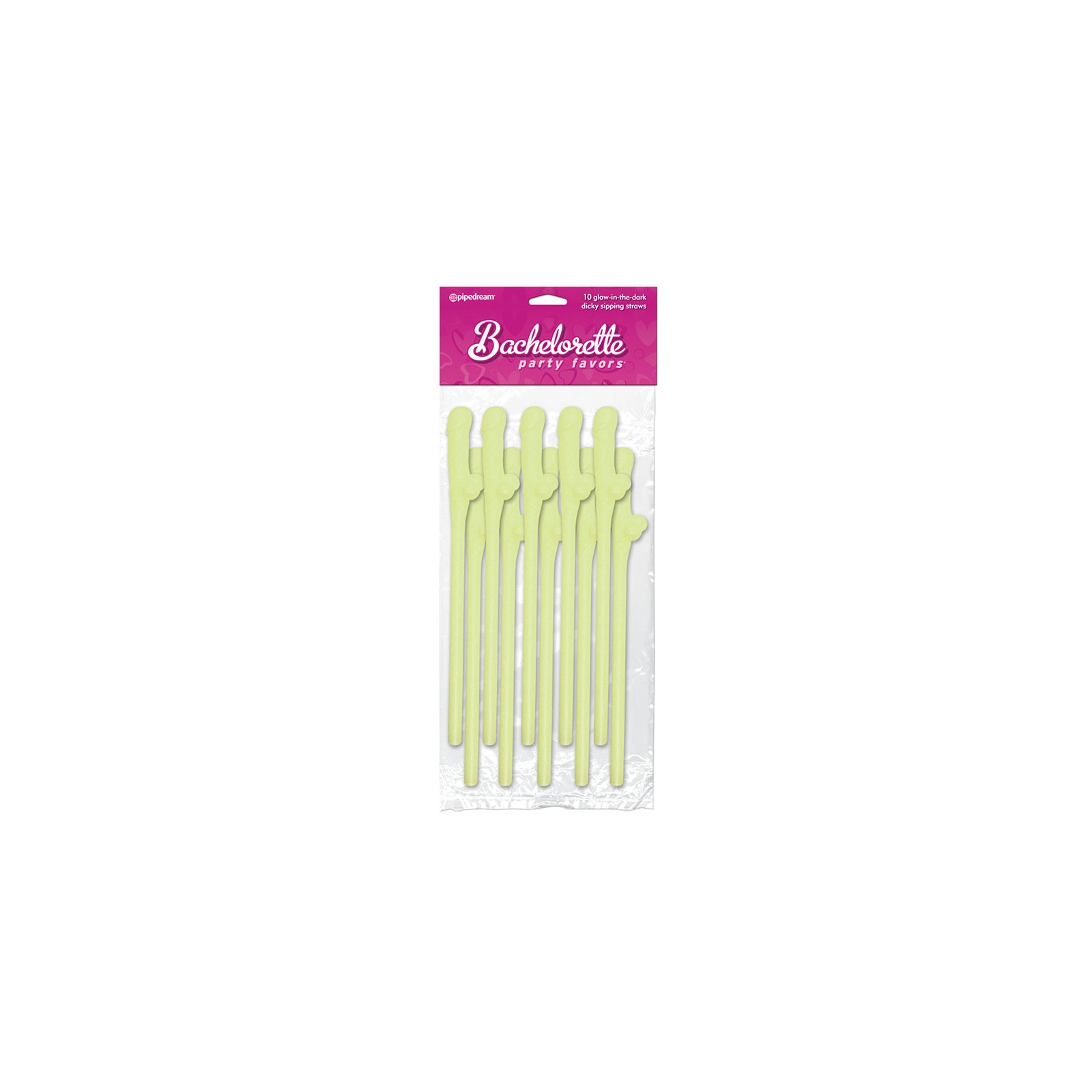 Glow In the Dark Dicky Sipping Straws Party Favors