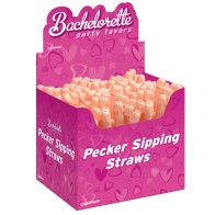 Pipedream Bachelorette Party Favors Pecker Sipping Straws Beige 144-Piece Display