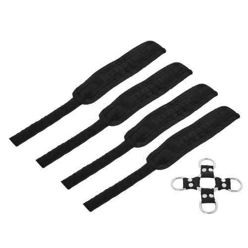 Sportsheets 5-Piece Adjustable Hog Tie & Cuff Set Black