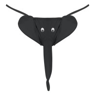 Male Power Squeaker Elephant G-String Black O/S