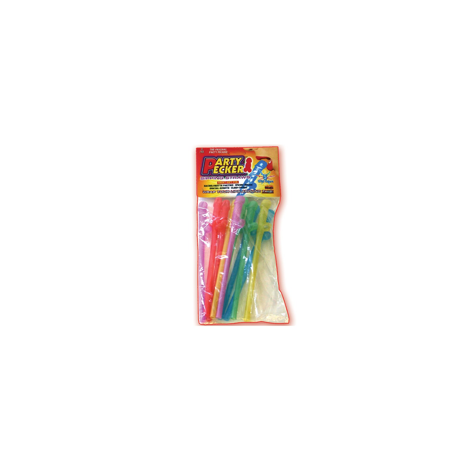 Party Pecker Sipping Straws Assorted Colors