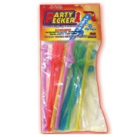 Party Pecker Sipping Straws Assorted Colors