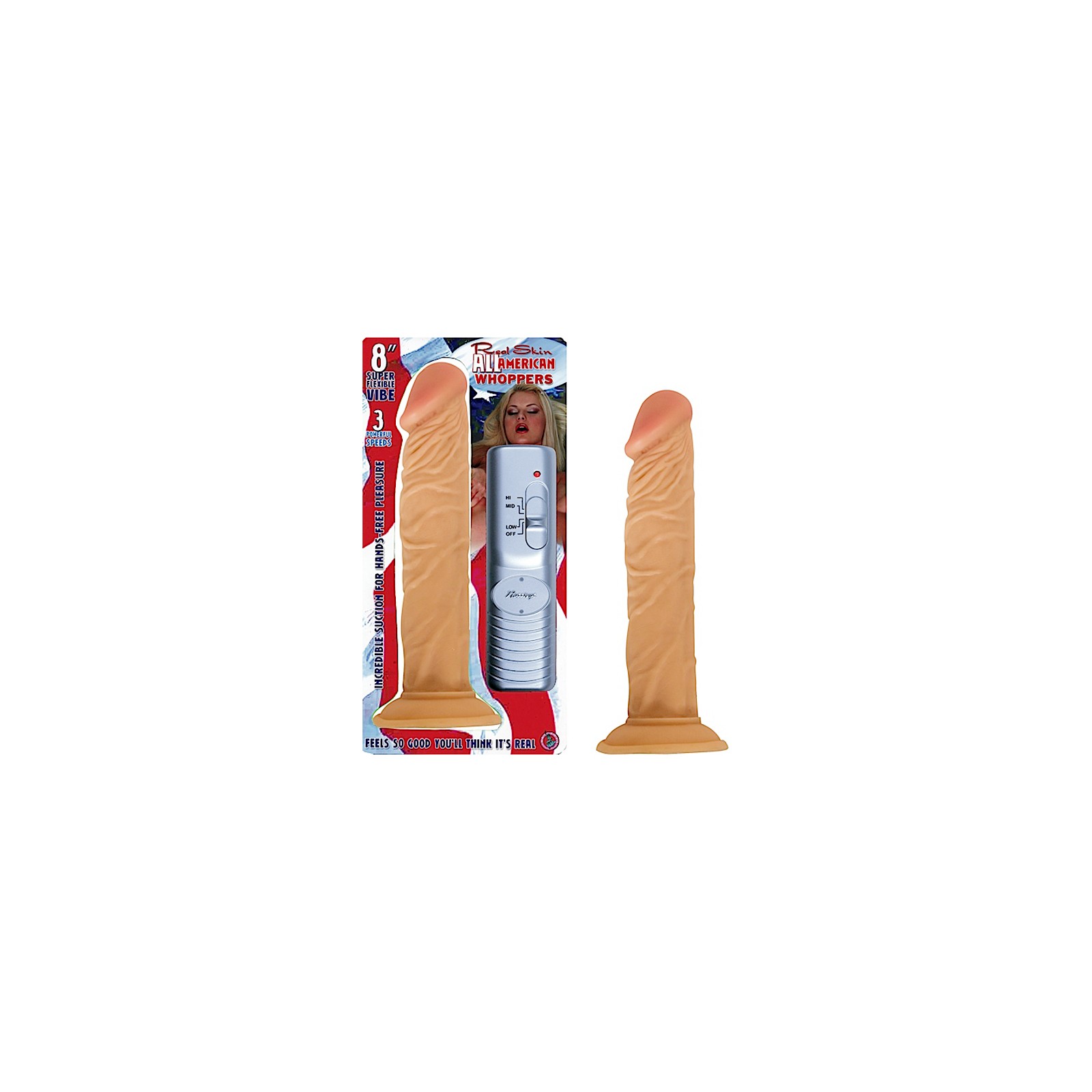 Vibrador RealSkin de 8 Pulgadas All American Whoppers para Disfrute Realista