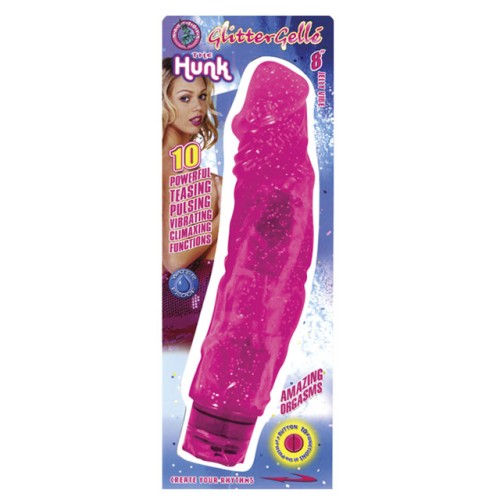 Glitter Gelle Hunk Vibrador Multivelocidad de 8 Pulgadas para un Placer Definitivo