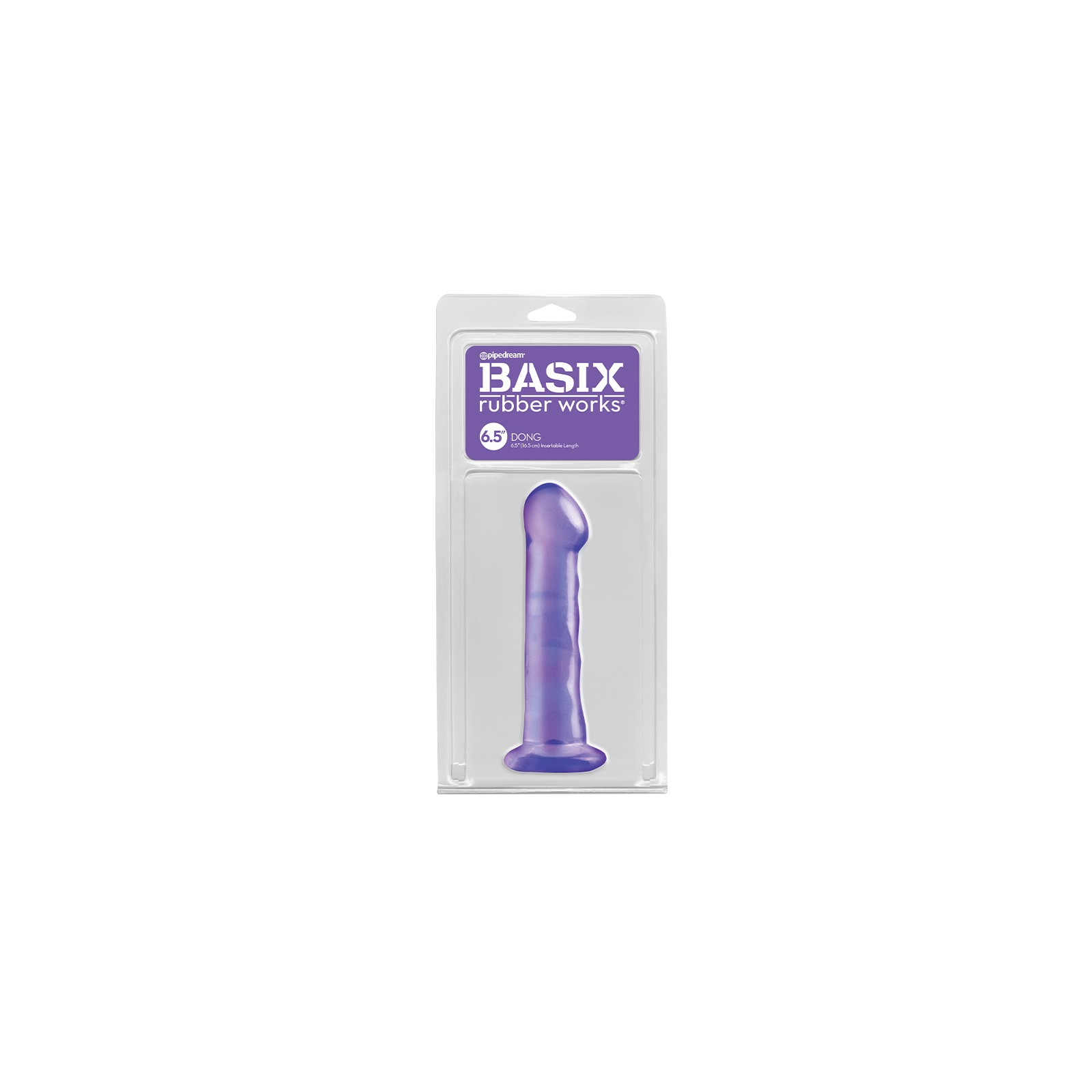 Pipedream Basix Rubber Works 6.5 in. Dong With Suction Cup Purple