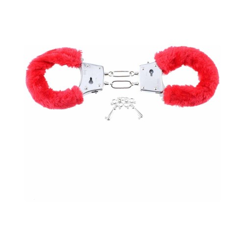 Pipedream Beginner's Furry Cuffs Red - Fetish Fantasy