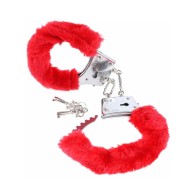 Pipedream Beginner's Furry Cuffs Red - Fetish Fantasy