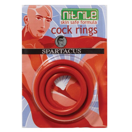 Nitrile Cock Ring Set Red 3