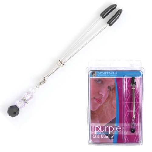 Tweezer Clit Clamp With Purple Bead - Enhance Your Pleasure