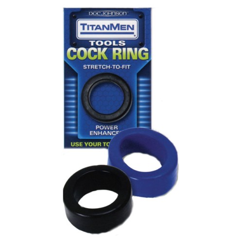 TitanMen Stretch-To-Fit Cock Ring - Black