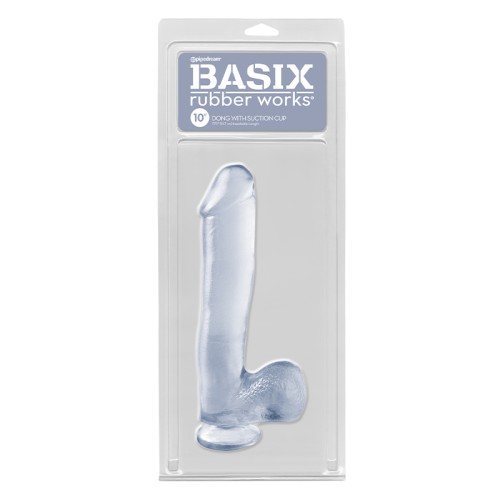 Dong de 10 Pulgadas con Testículos Pipedream Basix para Placer Supremo