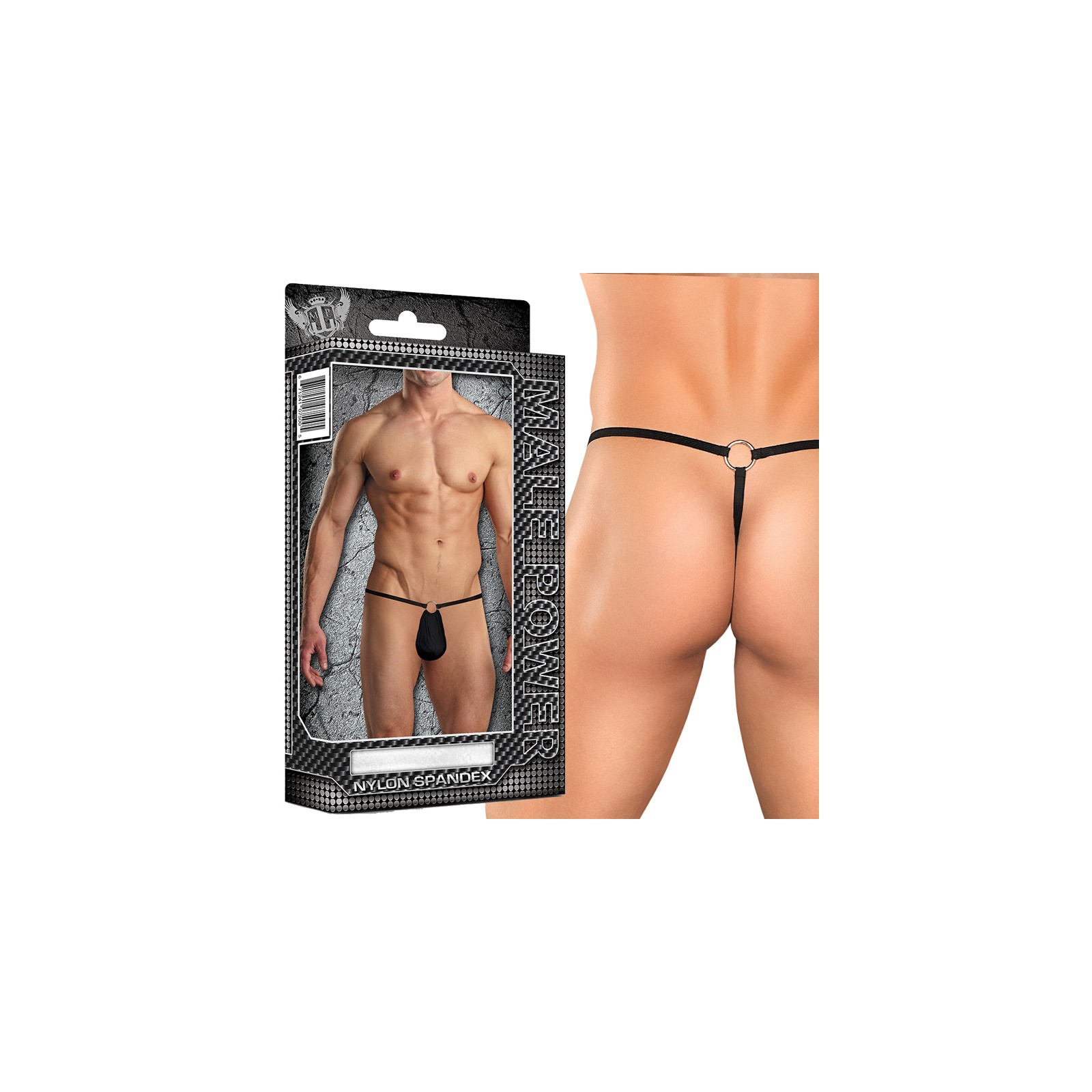 Male Power G-String con Anillo Frontal para Hombres