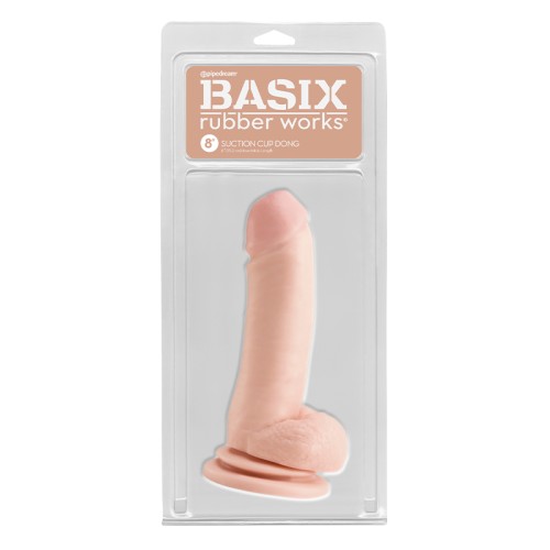 Dong Pipedream Basix de 8 Pulgadas con Succión para Fantasías