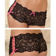 Rene Rofe Crotchless Lace Boyleg - S/M