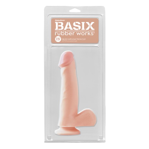 Pipedream Basix Rubber Works 7.5 in. Dildo With Balls and Suction Cup Beige