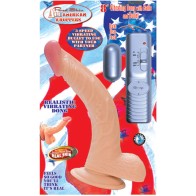 Dong Vibrador Curvado All American Whoppers 8in. con Testículos