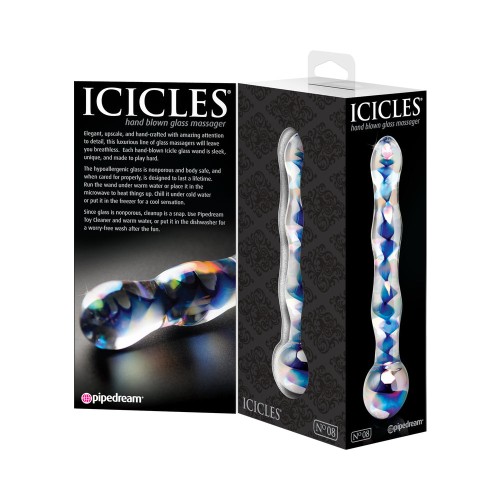 Dildo de Vidrio Wavy 7 in. Pipedream Icicles No. 8 para Placer Supremo