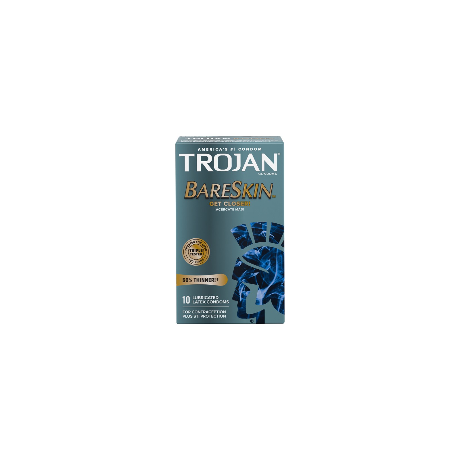 Condones Lubricados Trojan Bare Skin (10) para el Placer Máximo