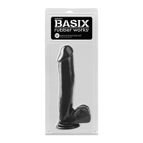 Pipedream Basix 12-Inch Black Dong with Balls