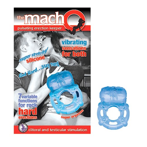 Macho Pulsating Erection Keeper - Silicona Azul