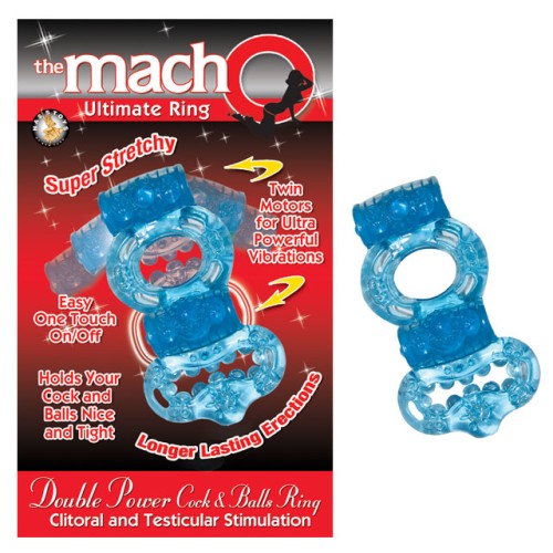 Macho 2X Power Vibrating Cock and Ball Ring