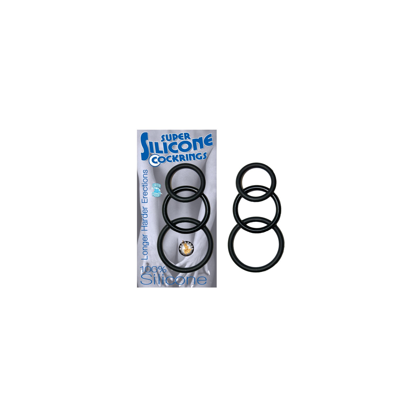 Super Silicone Cockrings - 3 Sizes in One Pack