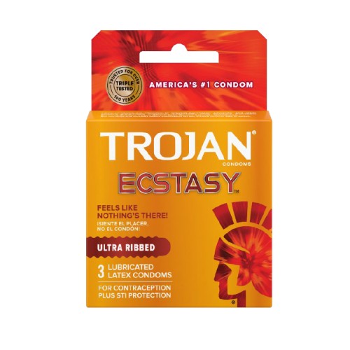 Trojan Ultra Ribbed Ecstasy Condoms (2 Pack)