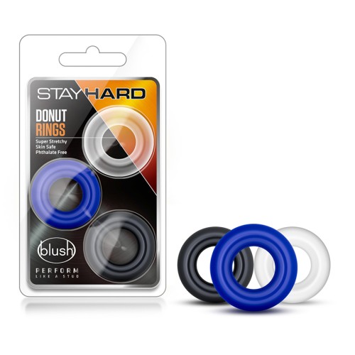 Stay Hard 3-Piece Cockring Set Assorted Colors