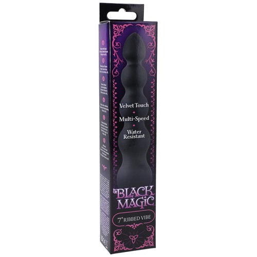 Black Magic 7-Inch Ribbed Vibrator for Ultimate Pleasure