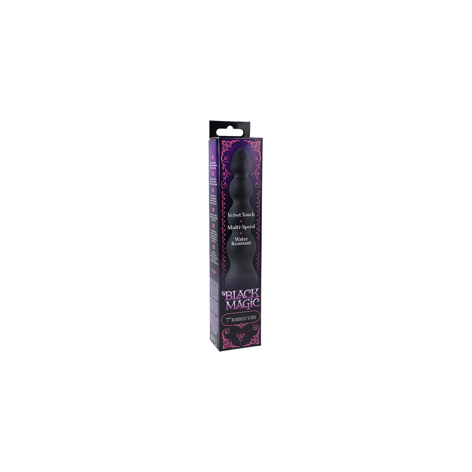 Black Magic 7-Inch Ribbed Vibrator for Ultimate Pleasure