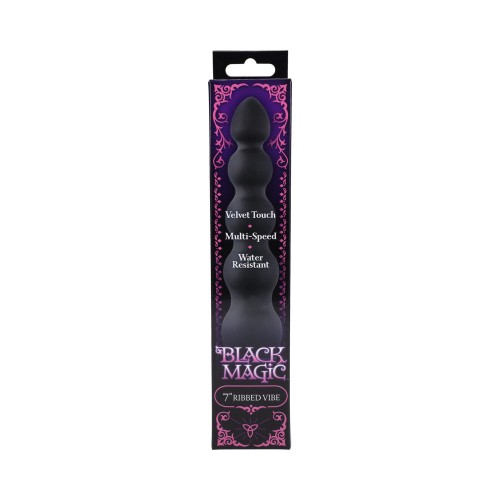 Black Magic 7-Inch Ribbed Vibrator for Ultimate Pleasure