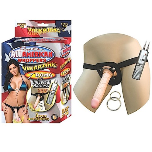 Dong Vibrador de 7in All American Whoppers con Arnés Universal