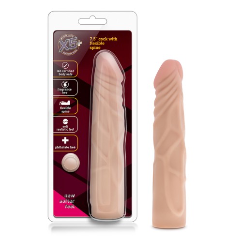 X5 Plus Realistic 7.5 in. Dildo - Poseable and Realistic Feel