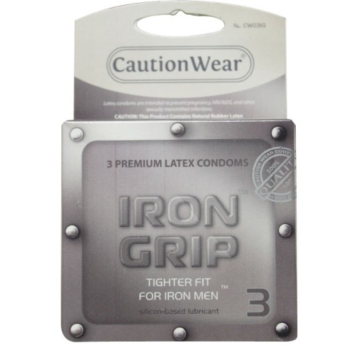 Condones Caution Wear Iron Grip - Sensación y Seguridad