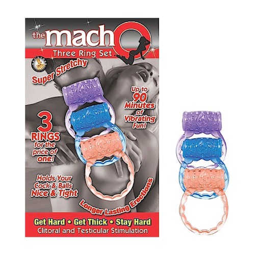 Macho Three Ring Set Assorted Enhance Your Pleasure