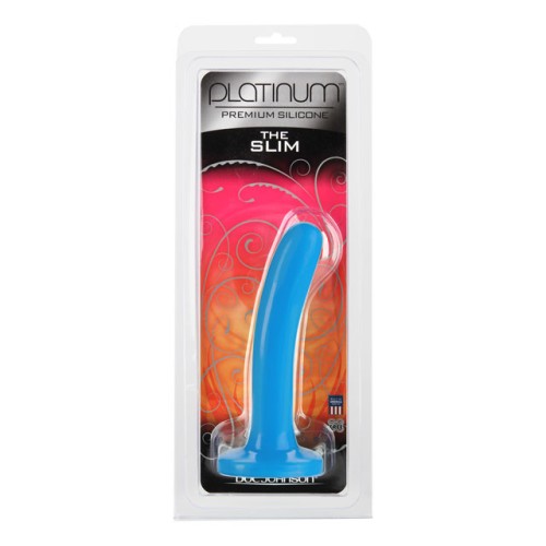 Platinum Premium Silicone The Slim Blue Dildo