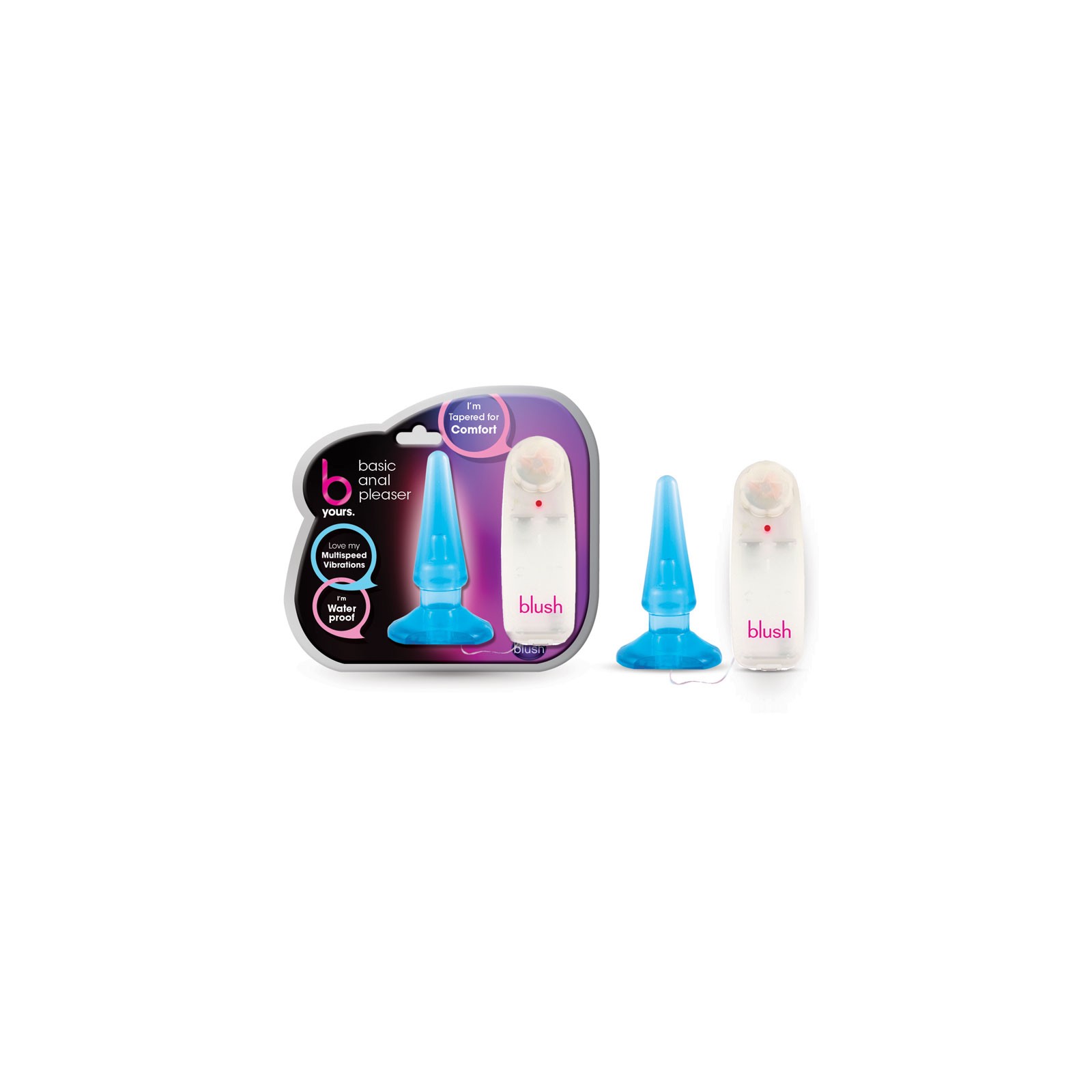 B Yours Basic Remote-Controlled Vibrating Anal Plug in Blue