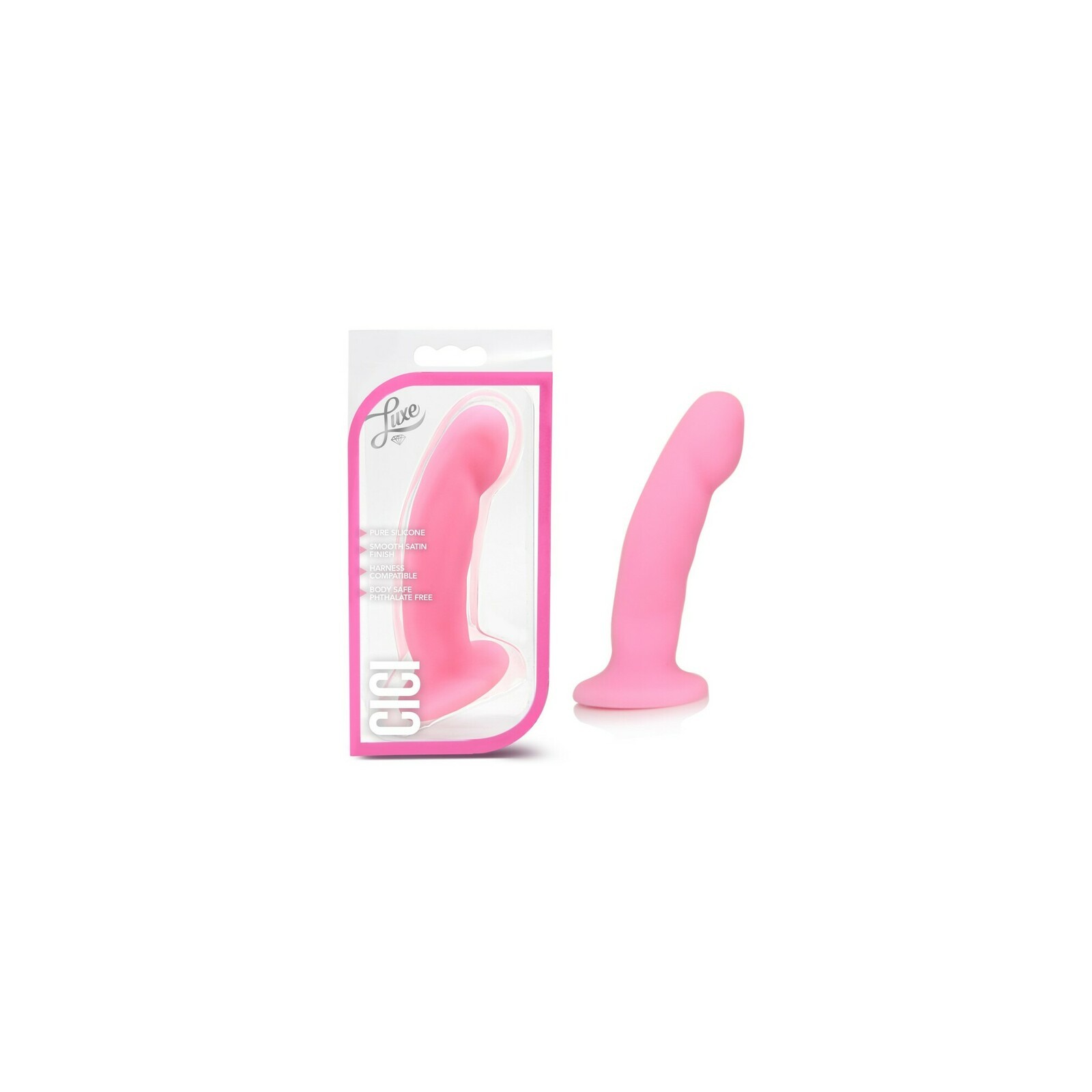 Dildo Curvado de Silicona Luxe Cici Rosa