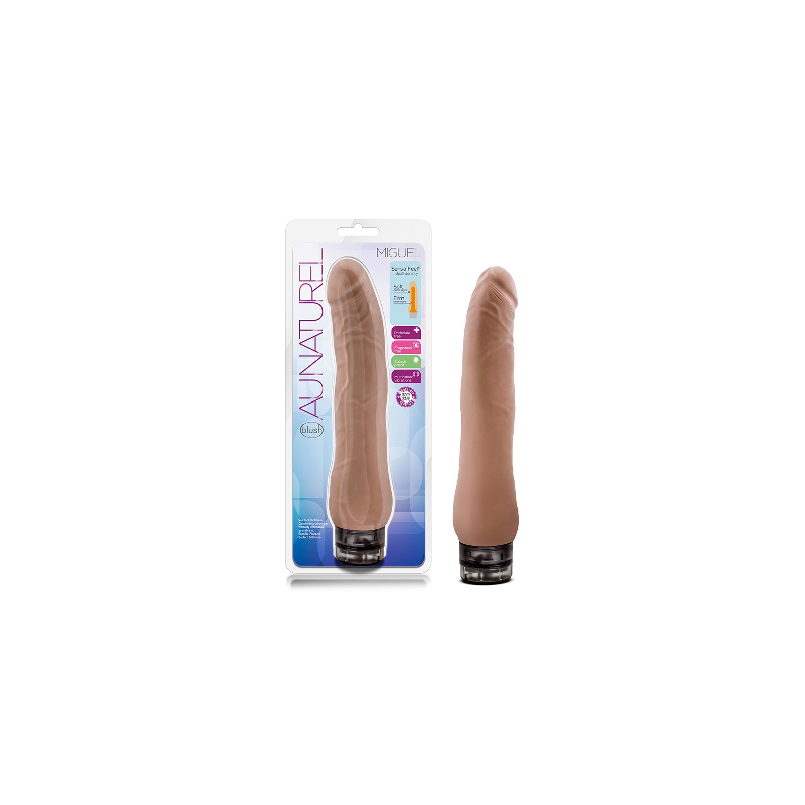 Dildo Vibrante de Doble Densidad Au Naturel Miguel